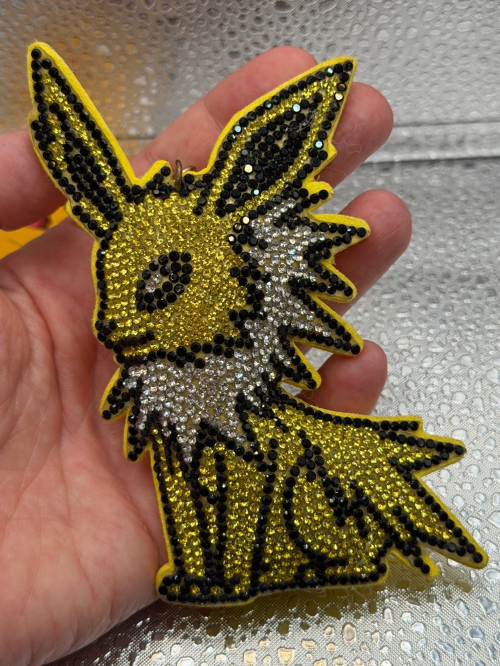 Pokmon Jolteon Eevee Rhinestone Plush Keychain/Bag Charm